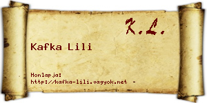 Kafka Lili névjegykártya